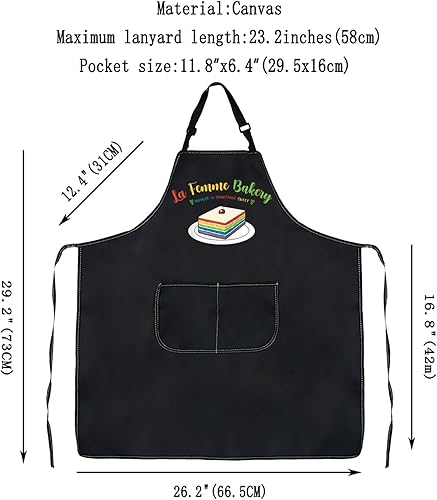Miniatura 3 de G2TUP Femme Lesbian Gift La Femme - Delantal de panadería con bolsillos, regalo para esposa lesbiana, regalo de orgullo lésbico con temática de
