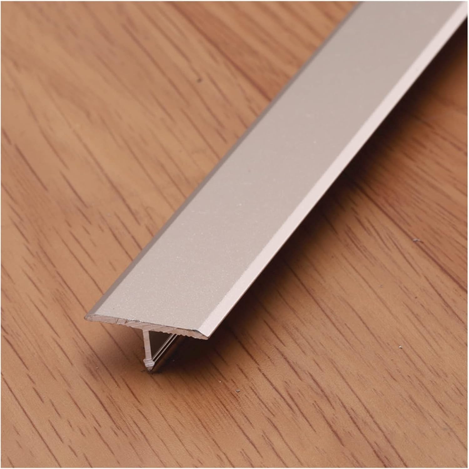 SAFWELAU Edging Strip Plinth sealing strip Self-Adhesive T-Mold for Door Threshold and Joining Flooring Gaps of Laminate Planks Tile, Flat Divider Strip(2cm Wide,90cm/35.4" L)