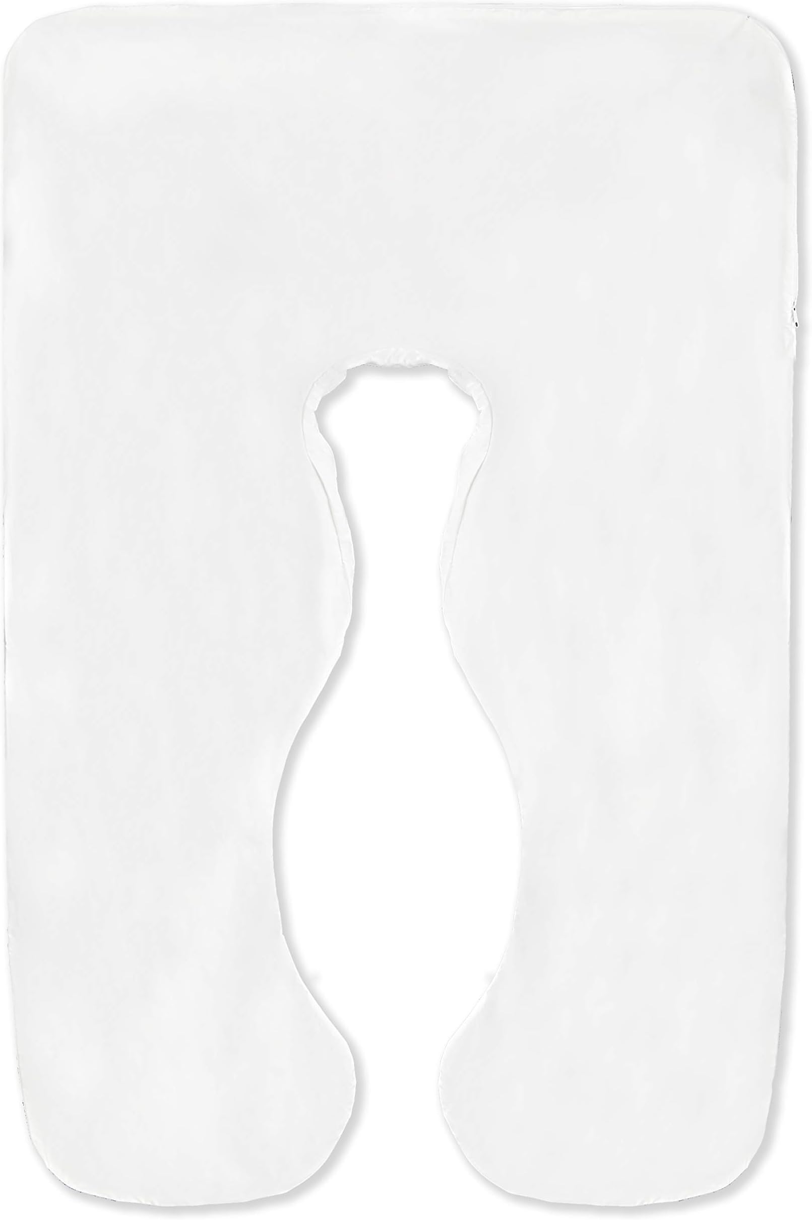 Pregnancy Pillow Case - Replacement White Protective Cover - for Full Body U Shaped Cushions - Machine Washable - Ultra Soft Polyester Microfiber