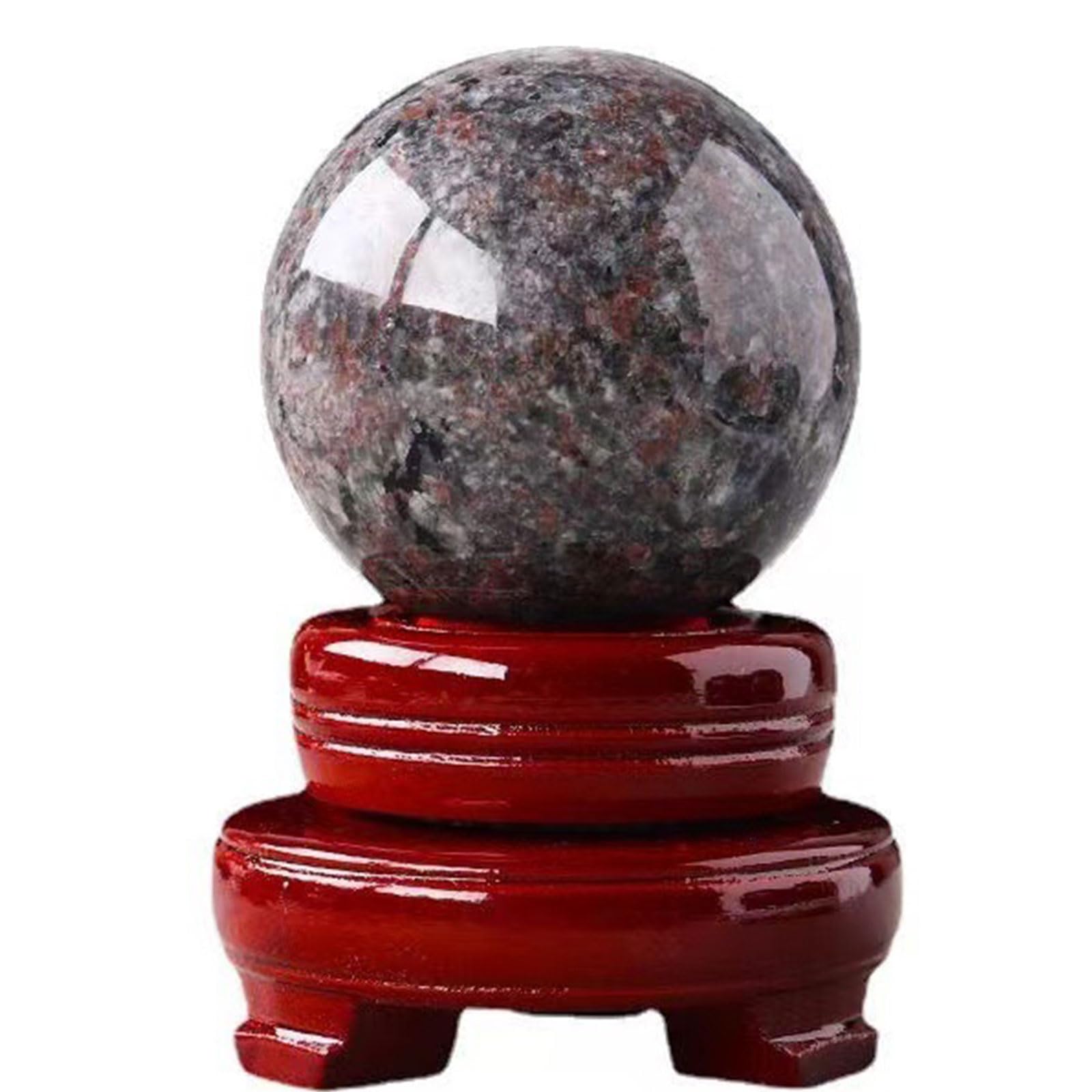 GPDNBIEU Fluorite Crystal Ball, Flame Yooperlite Stone | Round Polished Gemstones Sphere Sculpture Figurine(Diameter 55mm)