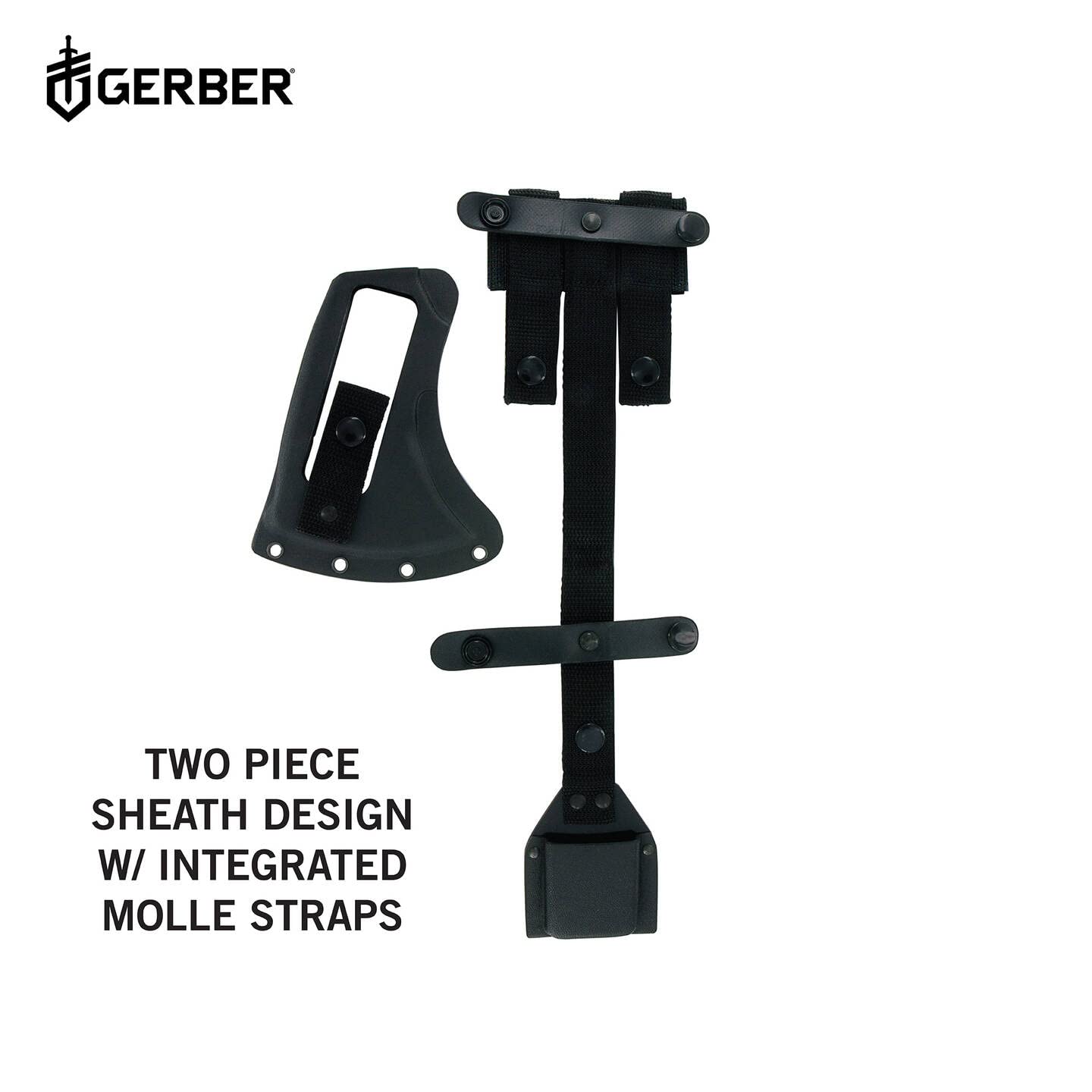 Gerber Outdoor Axe, Downrange Tomahawk, con Testa di Martello e Piede di Porco, Fondina Inclusa, Compatibile Molle, Materiale: Acciaio 420Hc, Lunghezza: 48,9 Cm, Peso: 862 G (Senza Fondina), 30-000715