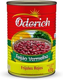 Feijão Vermelho Oderich 420G, Feijão Vermelho Cozido Em Conserva, Amarelo, Grãos Selecionados E Nutritivos, Fonte De Proteínas E Fibras, Textura Macia E Pronto Para Consumo, Tradição Em Qualidade Desde 1908