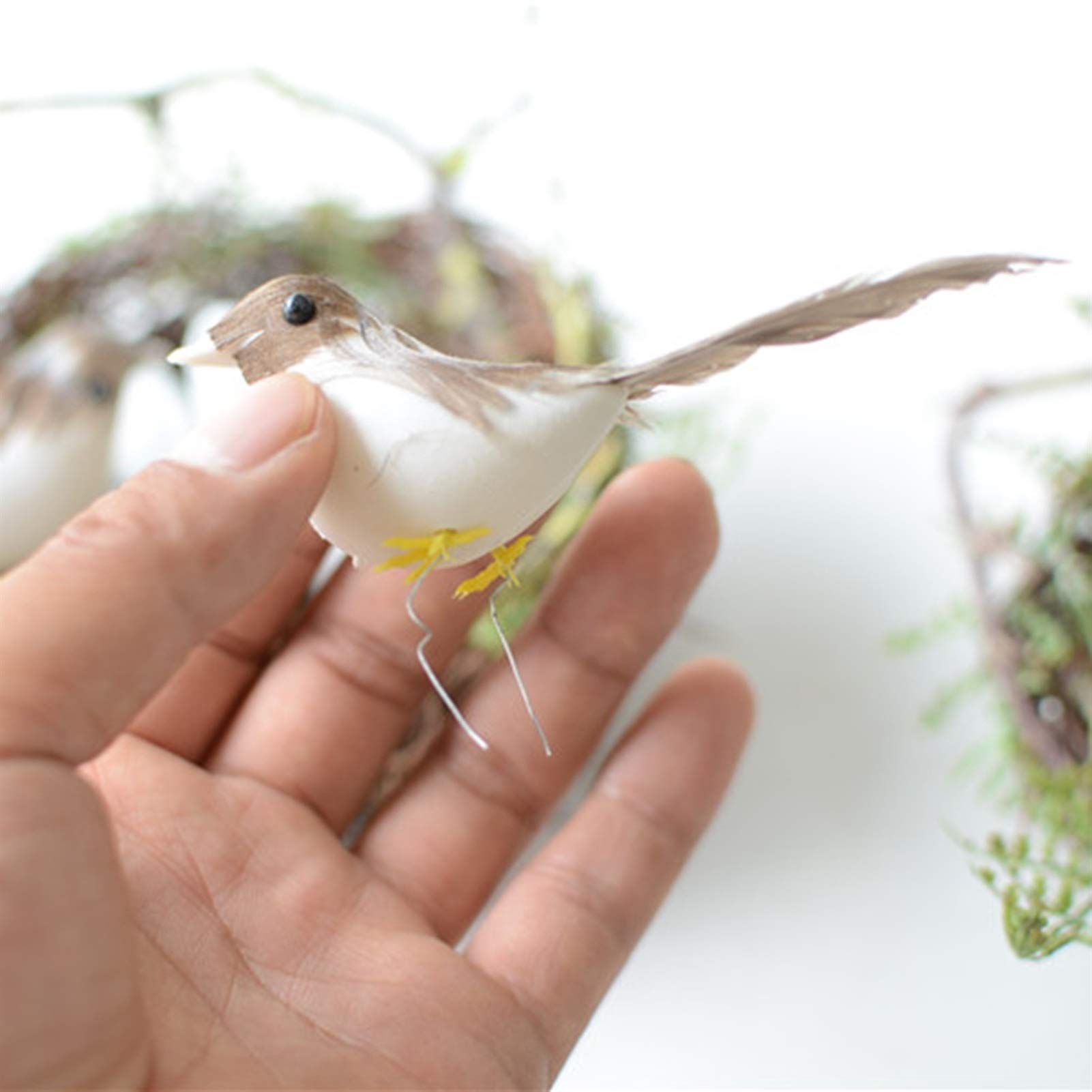 Nichoir Oiseaux Perroquet Artificiel Nid d'oiseaux Canaries avec œufs décoratifs, Cage d'oiseaux nichoirs naturels, 11x5cm, 13x7cm (Size : 11x5cm)