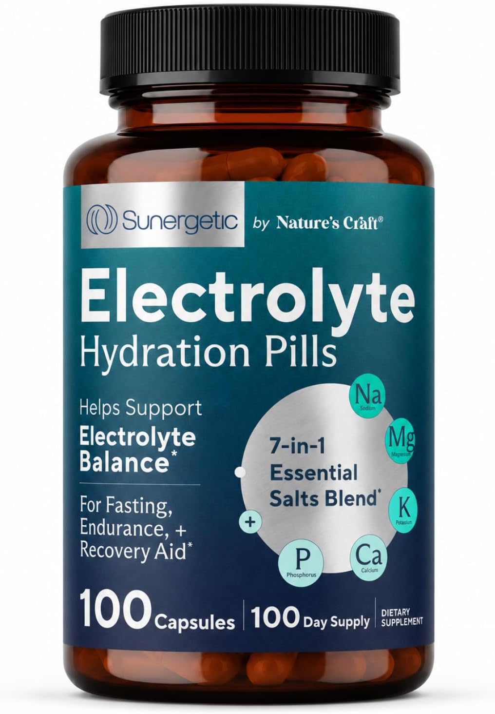 Premium Electrolyte Capsules – Support for Keto, Low Carb, Rehydration & Recovery - Electrolyte Replacement Tablets – Includes Electrolyte Salts, Magnesium, Sodium, Potassium – 100 Capsules
