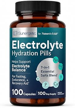 Premium Electrolyte Capsules Support for Keto, Low Carb, Rehydration & Recovery - Electrolyte Replacement Tablets Includes Electrolyte Salts, Magnesium, Sodium, Potassium 100 Capsules