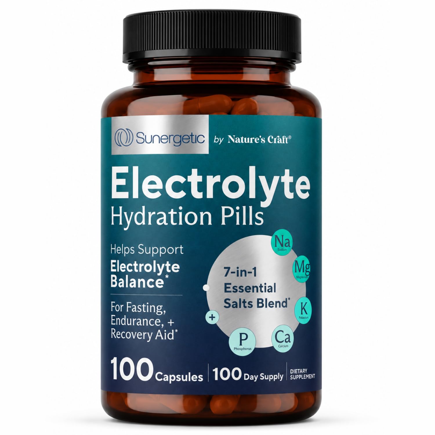 Premium Electrolyte Capsules – Support for Keto, Low Carb, Rehydration & Recovery - Electrolyte Replacement Tablets – Includes Electrolyte Salts, Magnesium, Sodium, Potassium – 100 Capsules