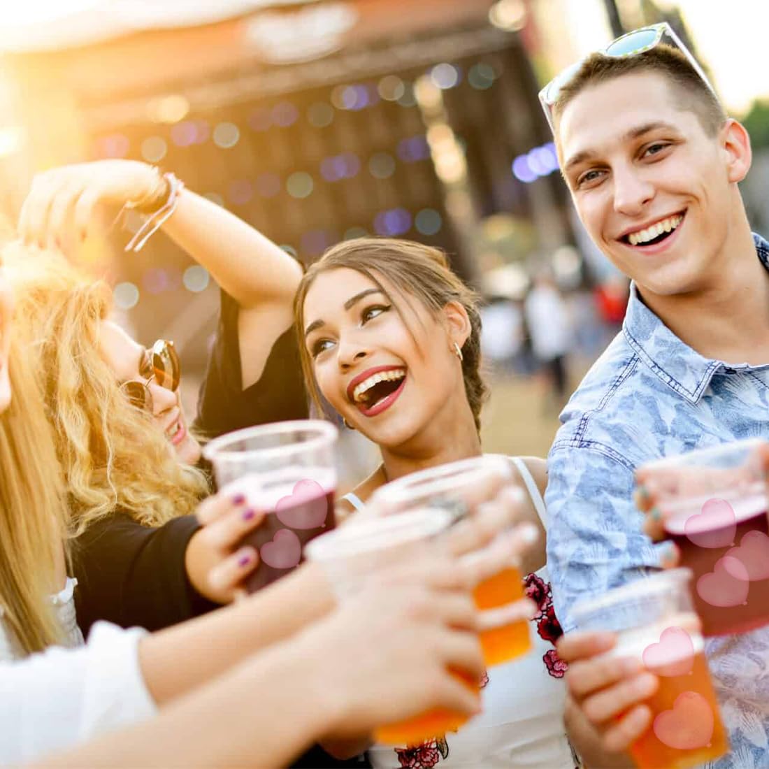 12 unidades reutilizables, cubitos de hielo para fiestas, diseñados para enfriar bebidas, hielos reutilizables en colores fantásticos para refrescar bebidas (Love)