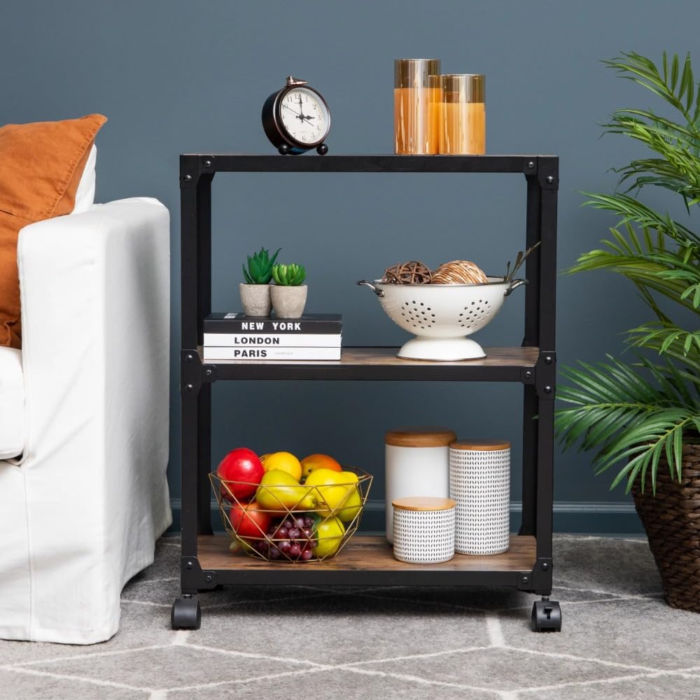Cocina Cucina mobile a 3 ripiani, carrello di servizio, portaoggetti, mobili da cucina Estante de almacenamiento