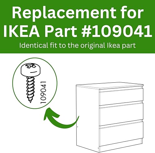Miniatura 2 de Spare Hardware Parts Repuesto para tornillo de muebles IKEA TRX plano para aglomerado - Parte #109041  Tornillo de aglomerado M4.0-1.8×13 Rosca