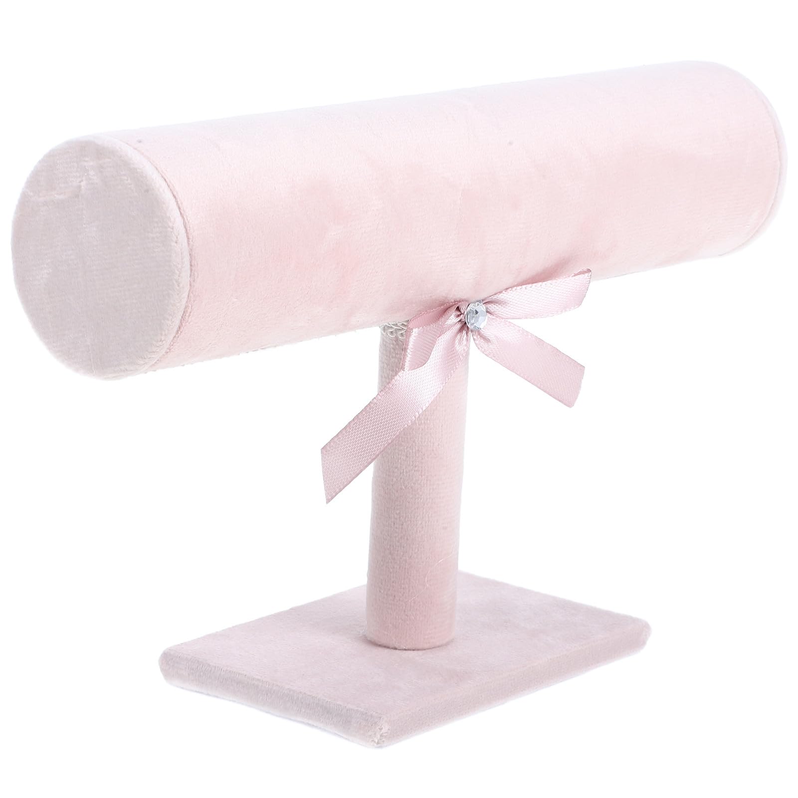 Présentoir rose clair pour bandeaux avec revêtement velours