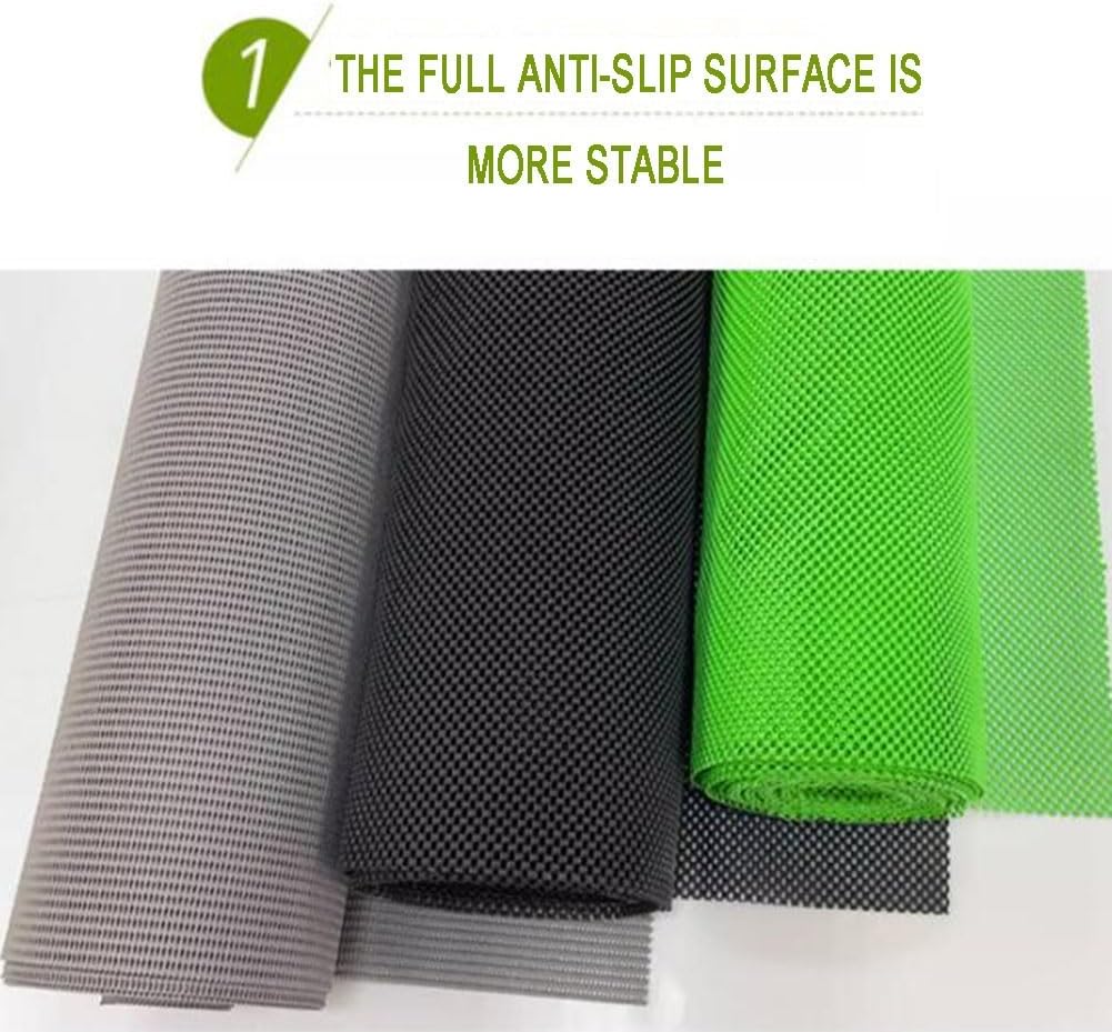 Multipurpose Non-Slip Mat, Non-Adhesive PVC Shelf Liner Kitchen Drawer Liner Roll Cabinet and Drawer Organization Pad Roll(Black,0.5"W x 19.7"L)