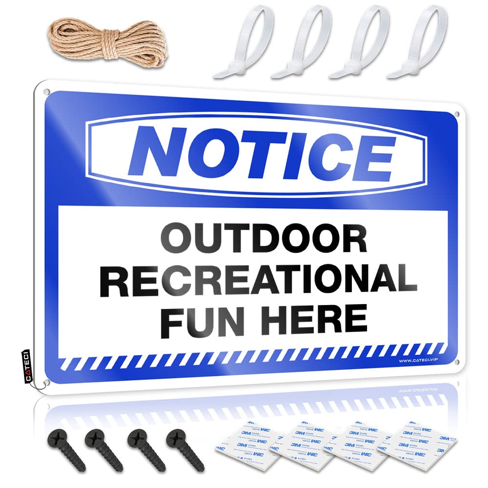 BRUNTELO Funny Metal Tin Sign For Bar Notice Outdoor Recreational Fun Here Tin Sign Sign Decor Funny Alcohol Signs