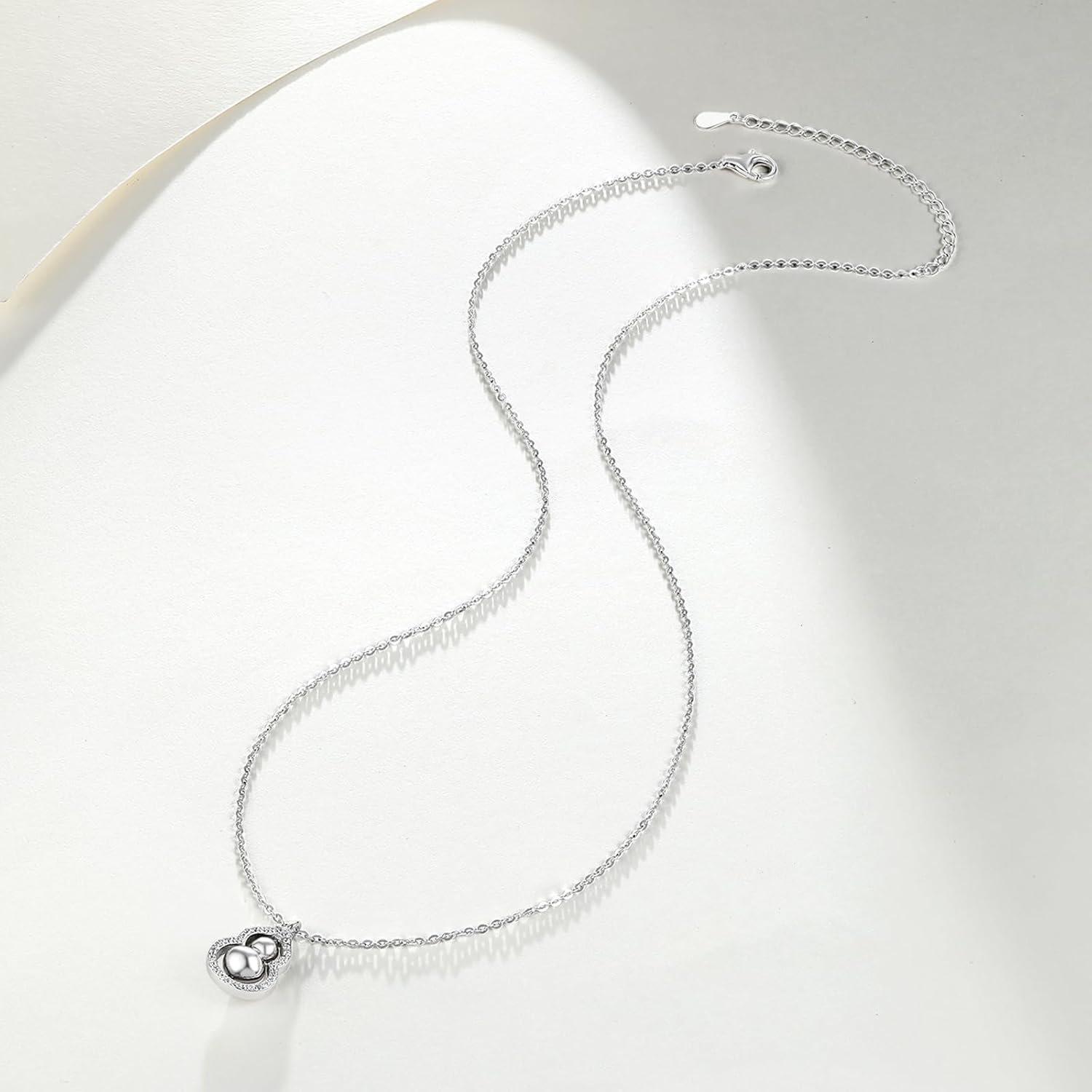 Pendant Necklaces for Women Silver Gourd Cubic Zirconia Chain Necklace Rotatable Dainty Necklace Gifts Mom Mother Lover - Image 5