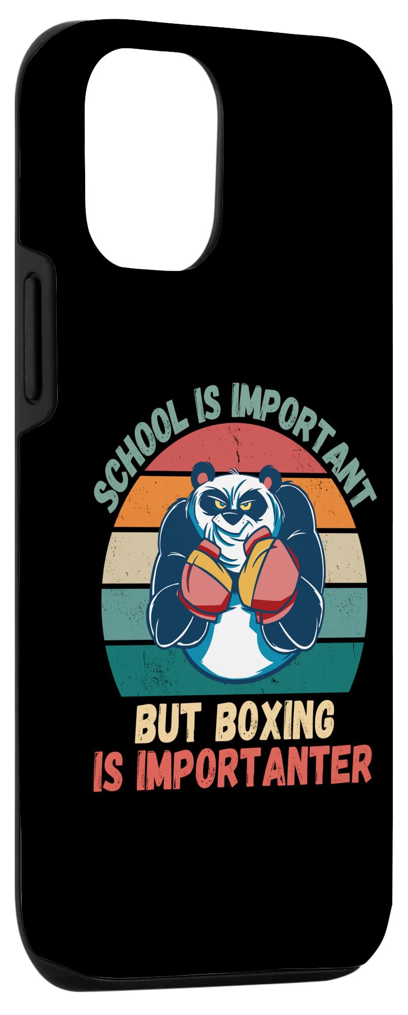 iPhone 15 Retro Panda School Is Important Boxing Is Importanter Case - Image 3