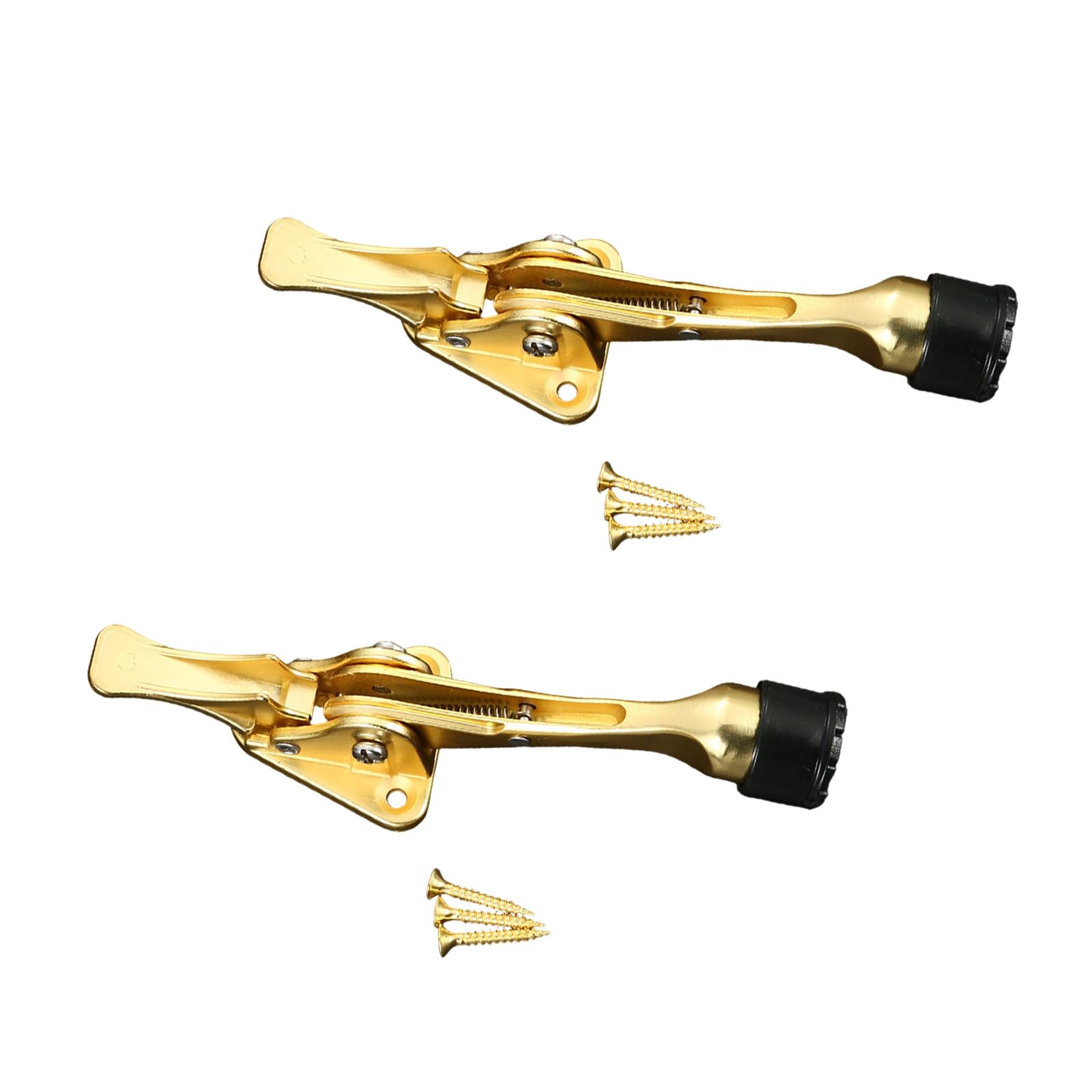 Door Holder with Nonslip Rubber Tips Easy Pedal Kick Down Door Stop Wall Protector Metal Alloy Doorstop Metal Alloy Doorstop