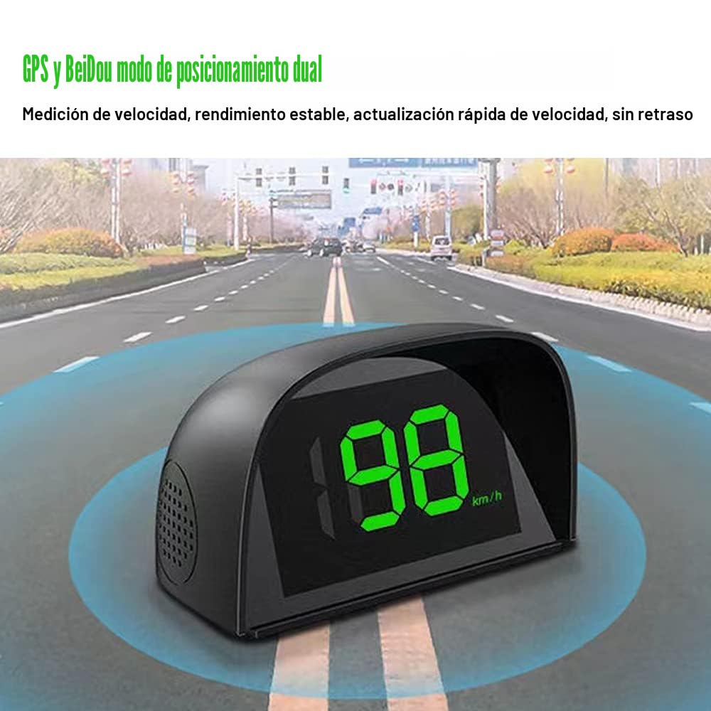 Pantalla de Cabeza Alta para Coche KM/H MPH GPS, HUD Medidor de Velocidad Digital Con Gran Pantalla LED, Adaptador de Carga para Camión SUV Moto
