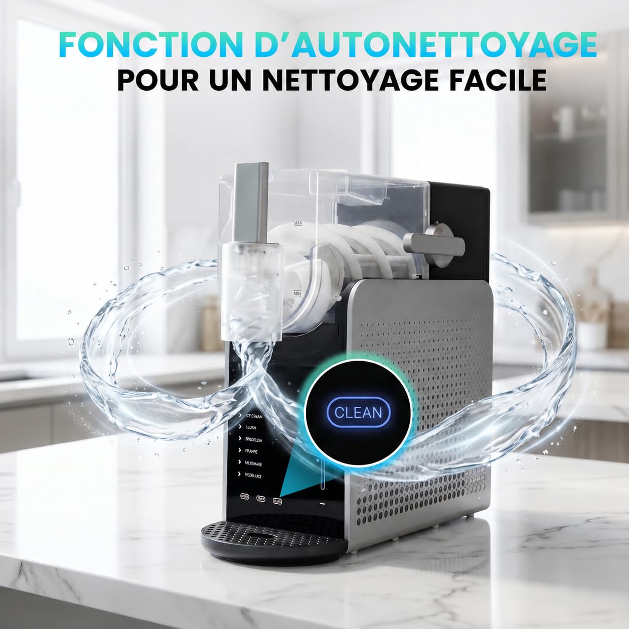 Machine à Slush 1,6L - Slush Puppy Machine 6 Programmes, Granita, Boissons Glacées, Timer, BPA Free, 200W, Noir