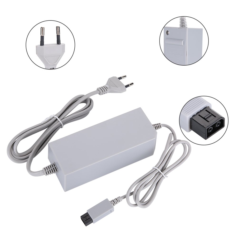 Zasilacz Sieciowy do , Zamiennik ładowarki Konsoli do Gier do NintendoWii, Zasilacz Sieciowy z Wieloma Zabezpieczeniami Przewód Zasilający 110-240 V