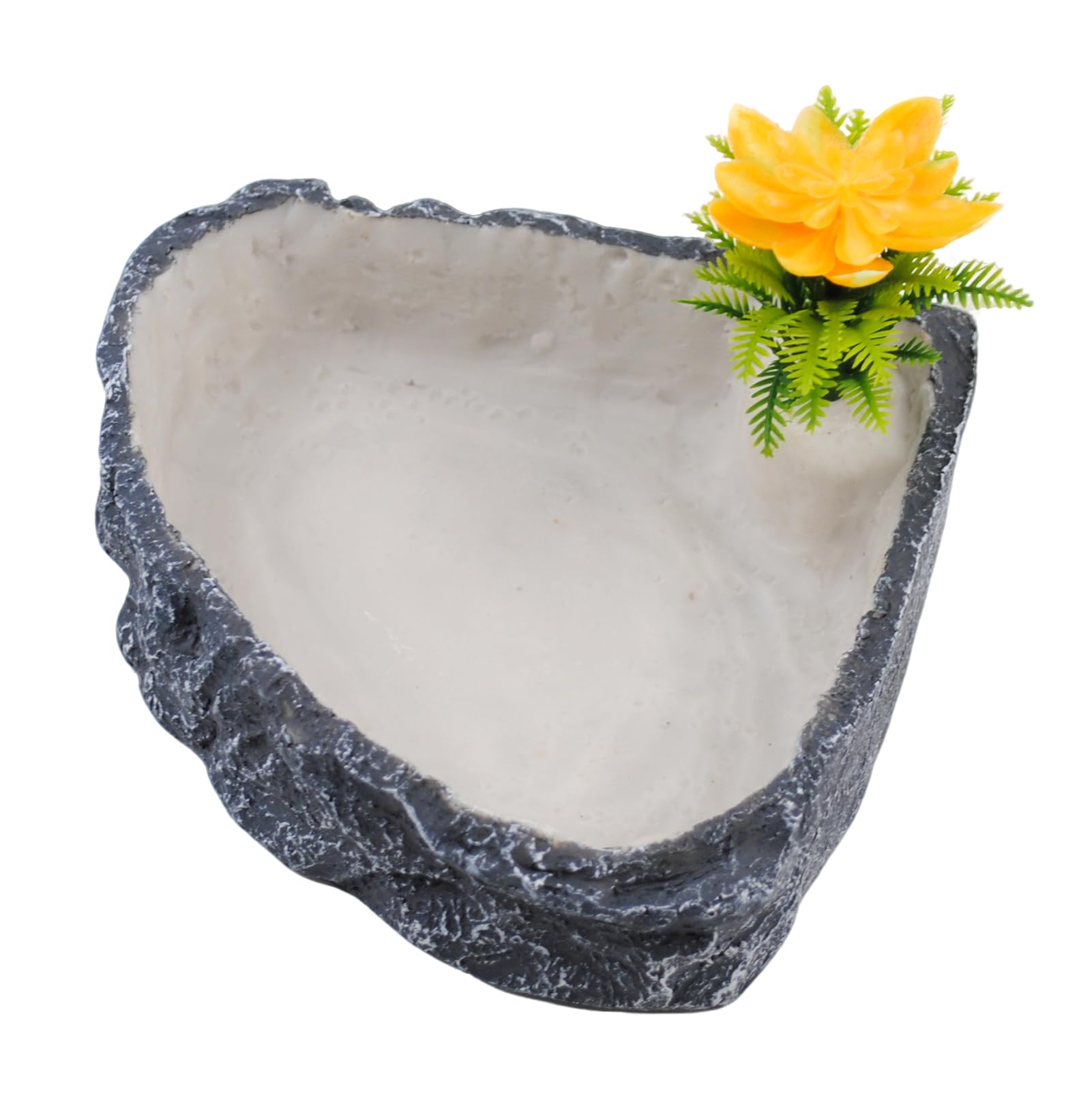 MUYG Reptile Corner Food Bowl Water Dish,Snake Tank Feed Dish with Artificial Plant Reptile Terrariums Water Bowl for Bearded Dragon Tortoise Chameleon Hermit Crabs Turtle Leopard Gecko Frog