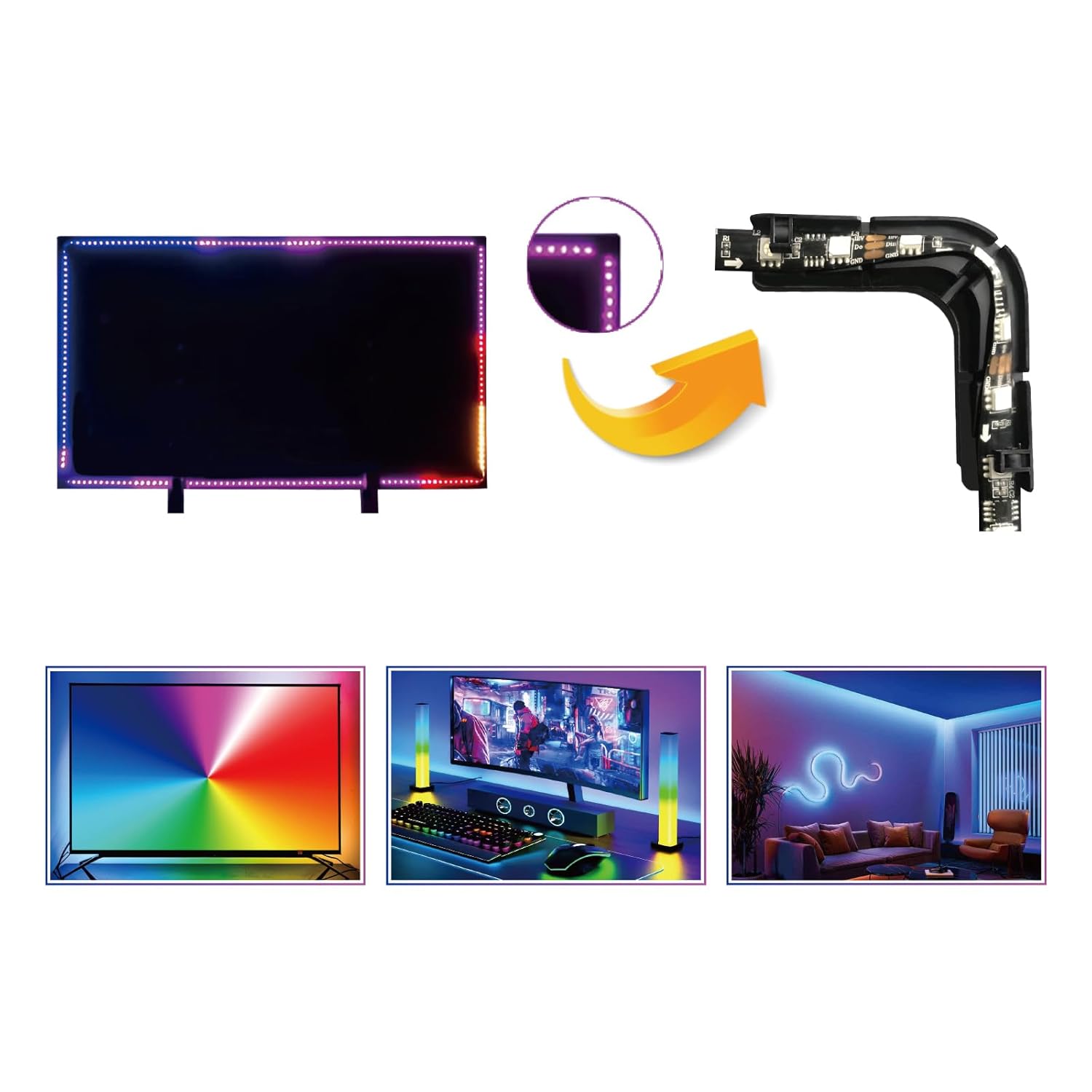 Buy BOXPUT LED Light Strip Corner Connection Holder LED Light Strip