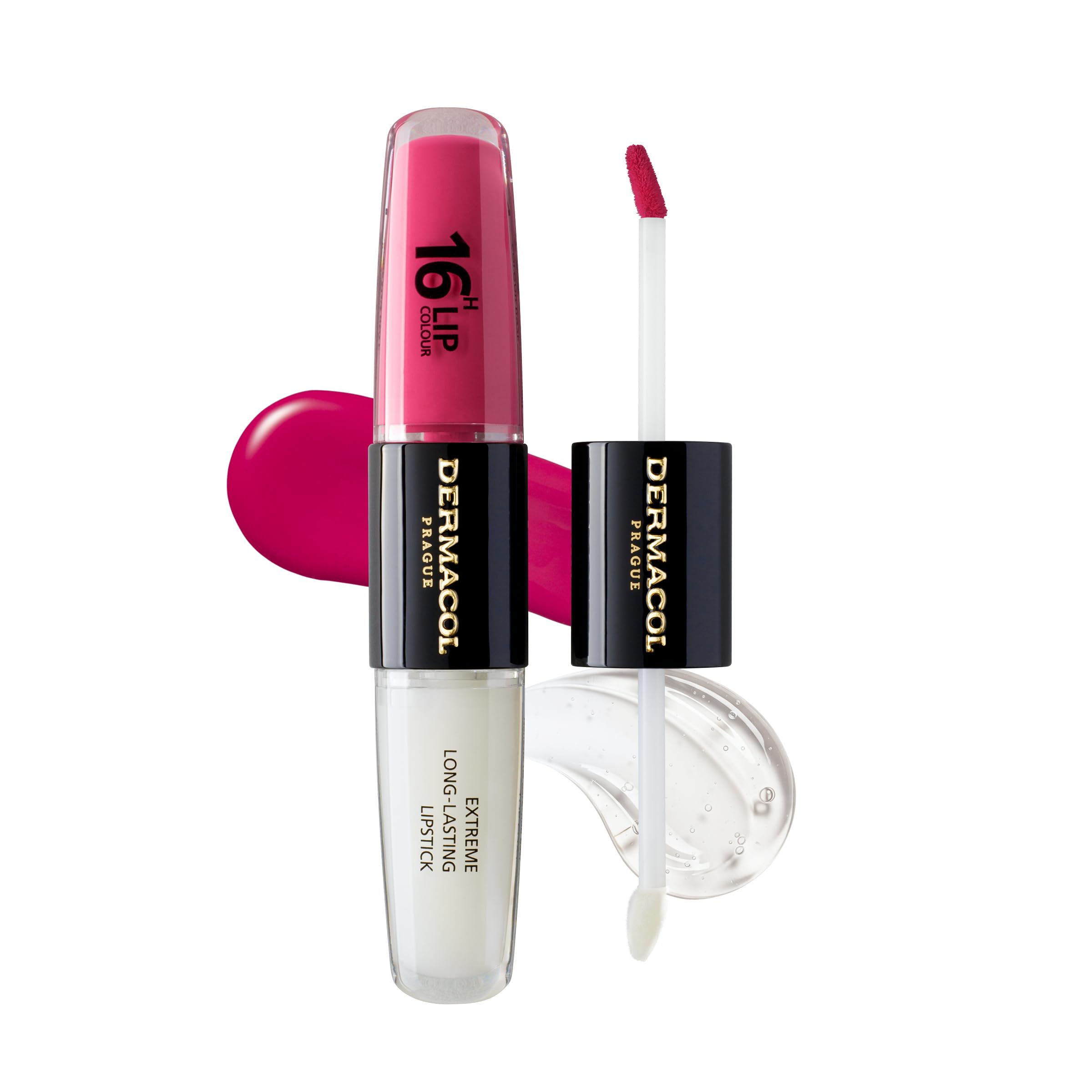 Dermacol 16-Hour Lip Color, Two-Phase Kissproof Lip Stain & Gloss, No.8