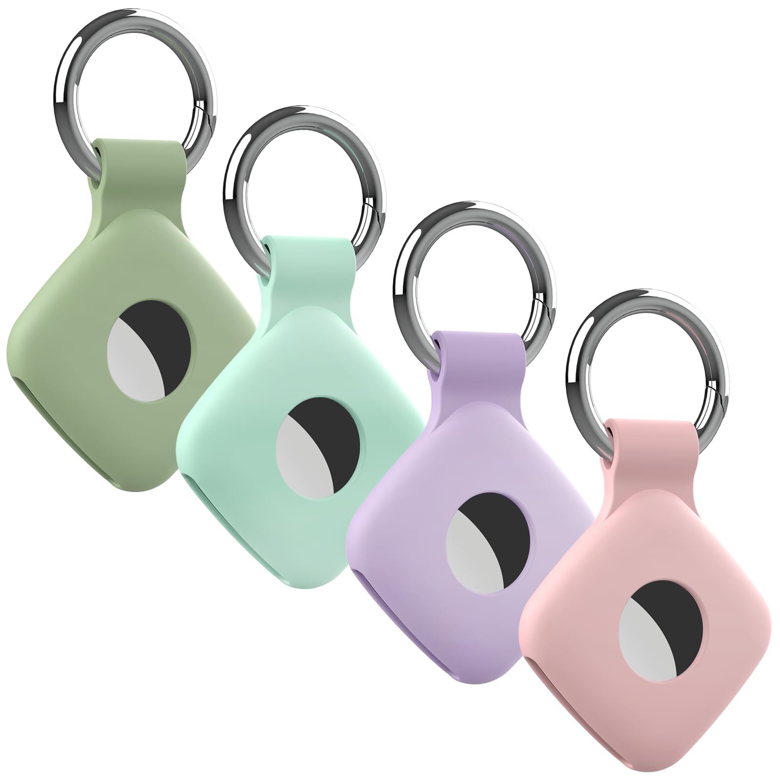 4 Pack Holder Case Compatible with Tile Mate 2022 2024 Tracker, Anti-Scratch Finder Protective Cover for Tile Tracker with Key Ring, Silicone Tile