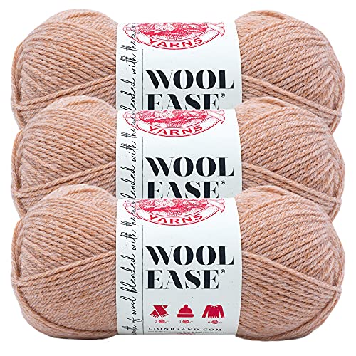Image of Lion Brand Yarn Wool-Ease Yarn, Worsted-Weight Yarn for Knitting and Crocheting, 3 Pack, Canyon Sunset