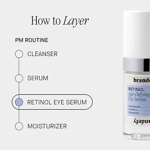 Miniatura 6 de Brandefy Crema reparadora de ojos retinol  suero de niacinamida para ojos  Potente fórmula antienvejecimiento con vitamina C vitamina E ceramidas y