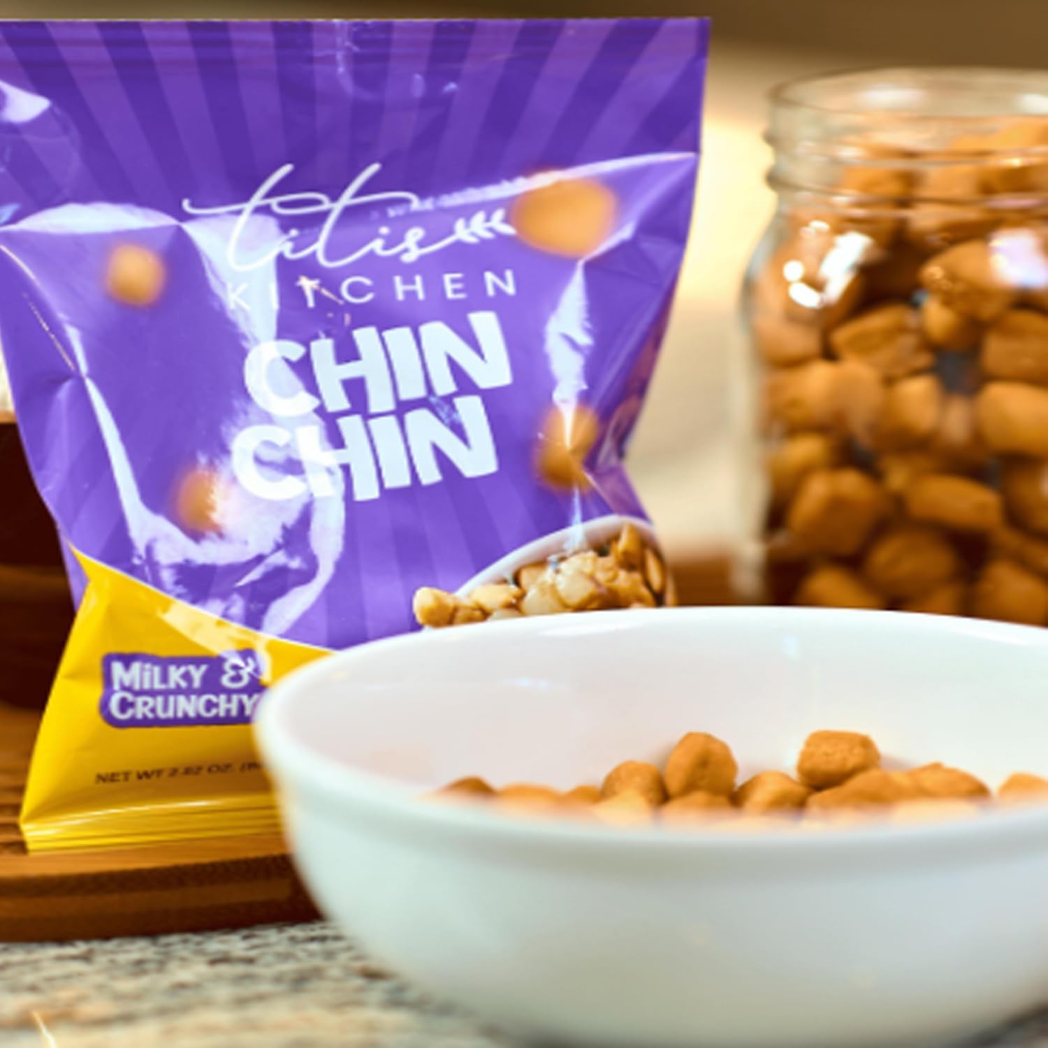 Titi's Kitchen Crunchy ChinChin Snacks, Nigerian Sweet Taste Fried Cookie (20 Pack)
