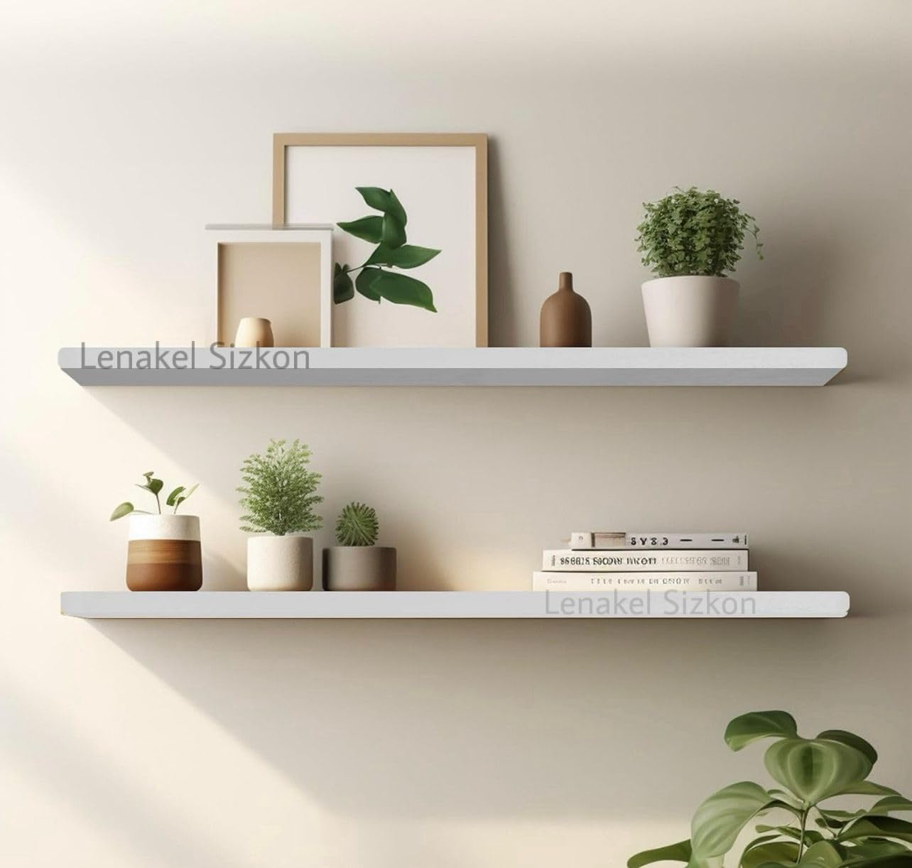 Lenakel Sizkon Wall Mounted Floating Shelf | Wall Rack Shelves And Bedroom Home Decoration Shelf For Living Room (Xx-Large (24X8 Inches), Set Of 2, White) - Engineered Wood (B0CQ2WC4DT) Amazon Price History, Amazon Price Tracker