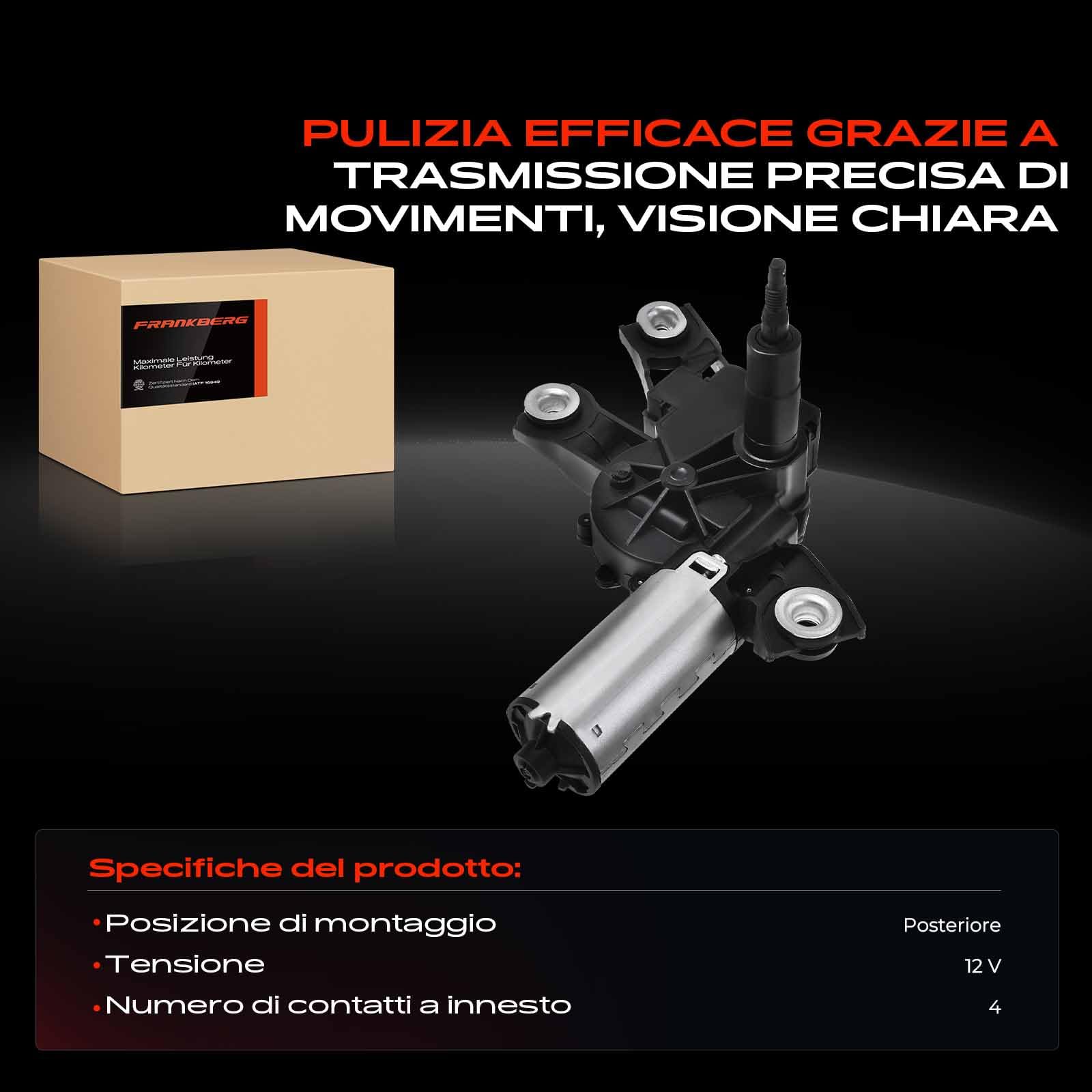 Frankberg Motore Tergicristallo Motore Tergicristallo Parabrezza Compatibile con Golf V 1K1 Golf V Variante 1K5 T.i.g.u.a.n 5N Golf Plus 521 5M1 P.a.s.s.a.t Variante 3C5 Replace# 433578