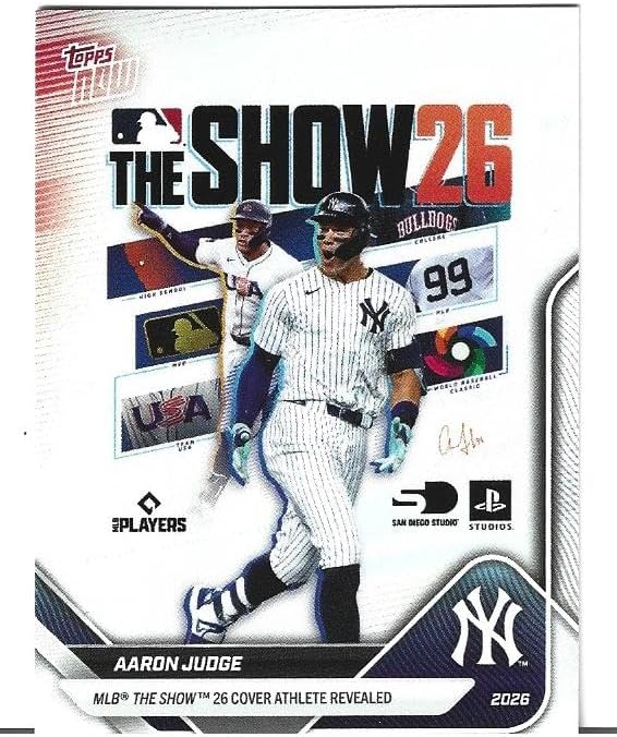 2026 Aaron Judge Baseball Trading Card #OS19 The Show 26 Cover Athlete Revealed Yankees Mvp Superstar Slugger