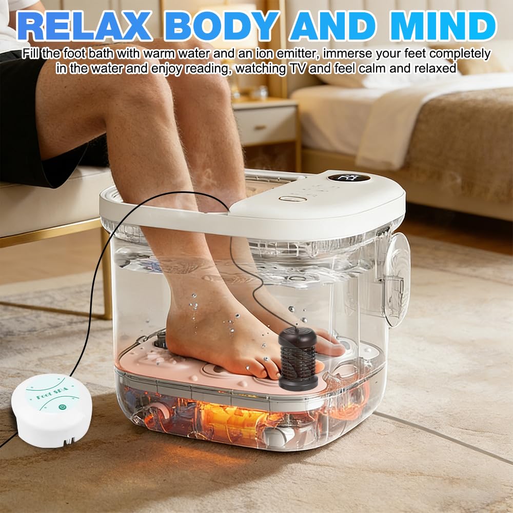 Desintoxicación de iones para pies, baño de pies de iones desintoxicación, baño de pies iónico para desintoxicar, pies de desintoxicación, spa portátil para uso doméstico (sin platilla)