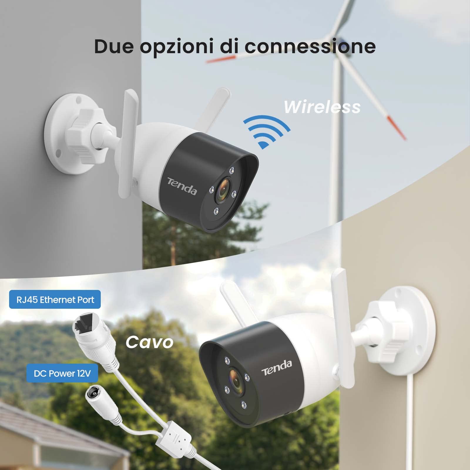 Tenda Kit Videosorveglianza WiFi, 8X 2K Telecamere da Esterno e 8CH NVR (fino a 10TB) con 1TB HDD, Visione Notturna a Colori, Rilevamento del Movimento e Persona, H.265, Accesso Remoto, K8W-3TC-1T