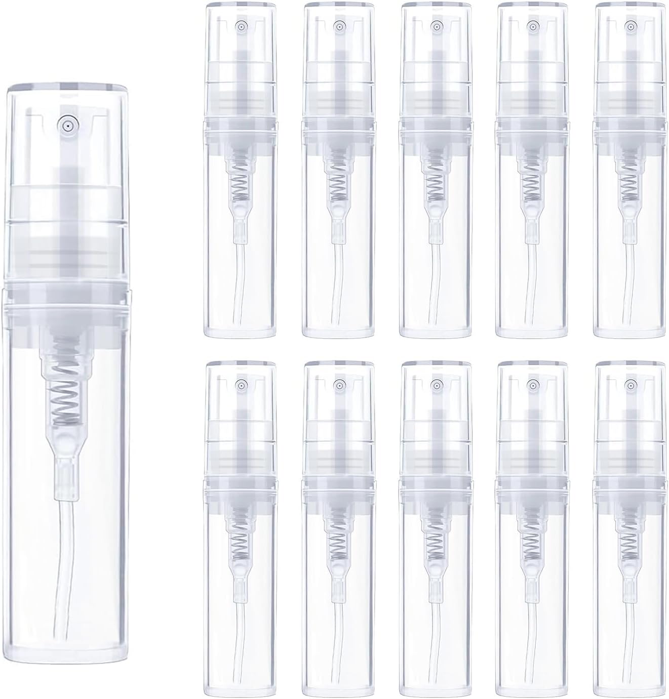 10pcs 2ml Refillable Mini Spray Atomizer Empty Bottles Clear Little Travel Perfume Sample Spray Bottles with Fine Mist Spray Tops Portable Perfume Liquid Sample Bottle Sprayer