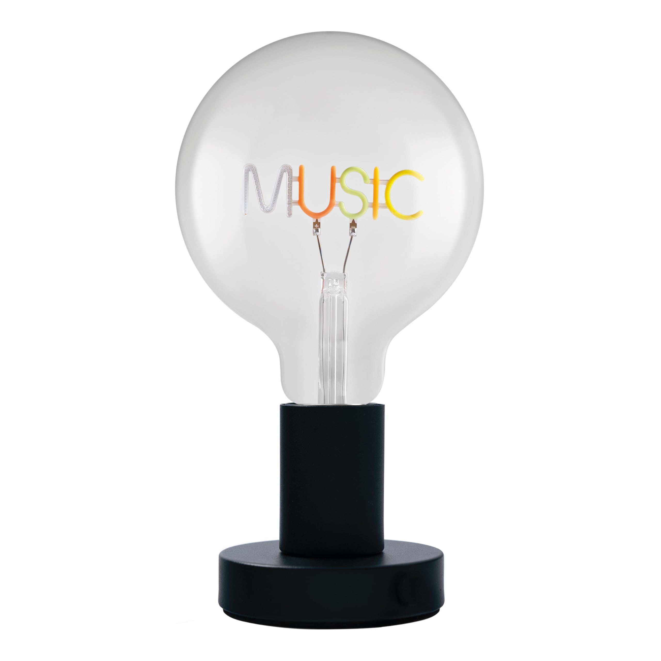 Osram 1906 Letter LED Tischleuchte Music-Schriftzug, Neon, 1,2W, E27, schwarz, kaltweiß, Textilkabel