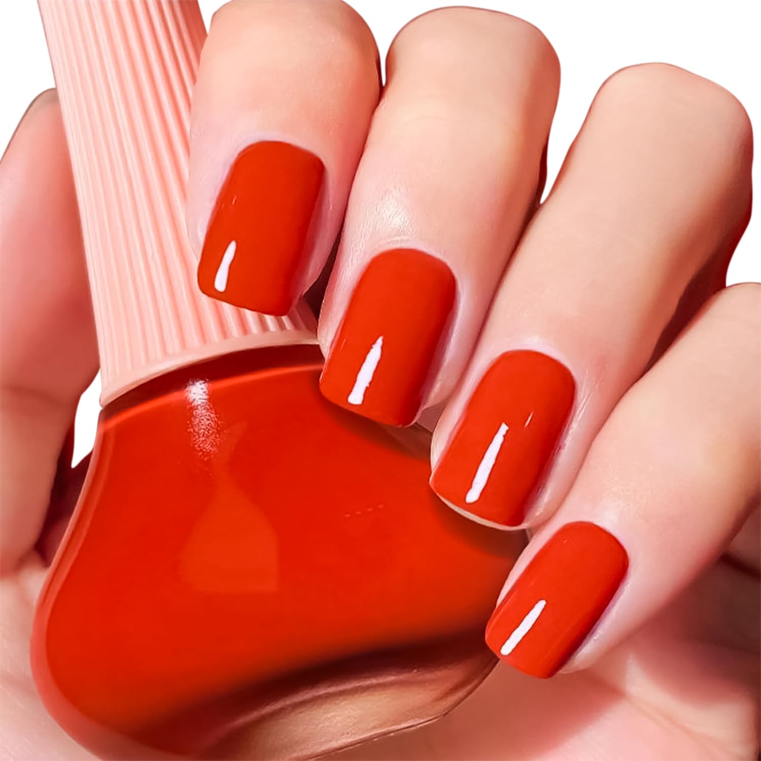 COSMOO Orange Red Nail Polish 12ml Pumpkin Orange Quick Dry Nails Lacquer for Nail Art Varnish 0 41