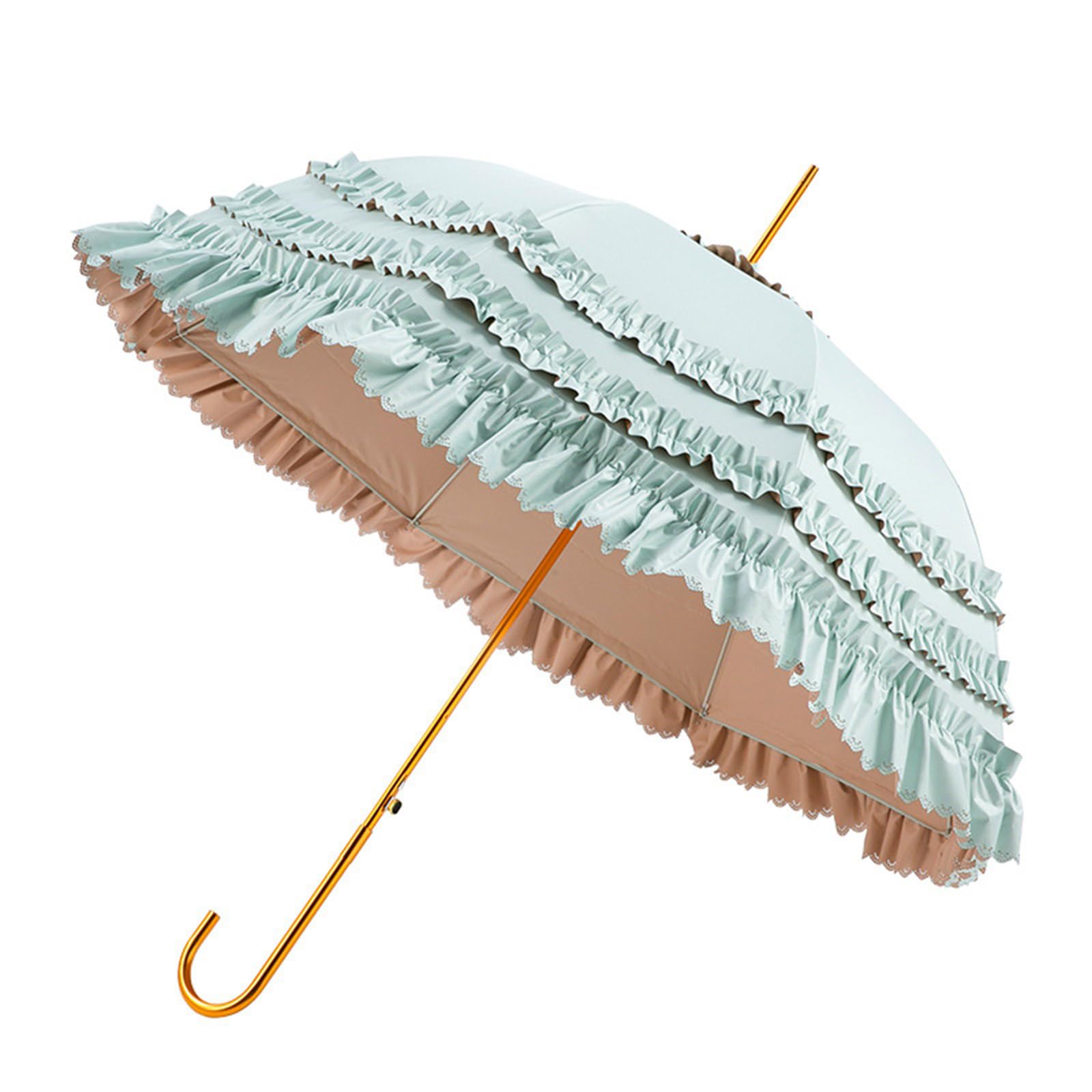 Hinayosan Women's Light Blue Lace Parasol Umbrella Vintage Wedding Bridal Umbrella Dome Parasol Princess Lace Umbrella For Cosplay Photography