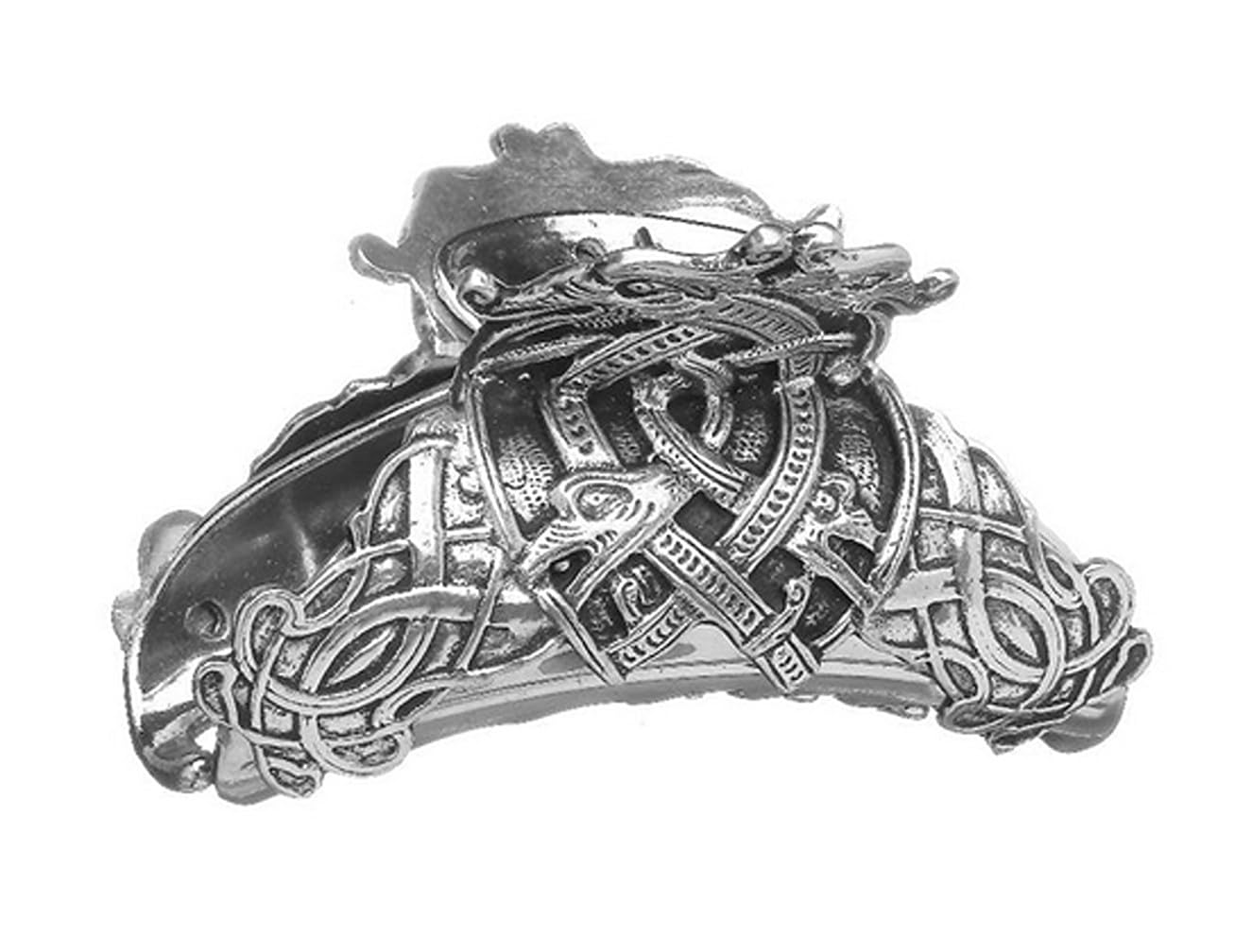 Mullingar Pewter Set of 2 Irish Hair Clasps with Celtic Design Claw Clips in Pewter Accessories for Women, Silver