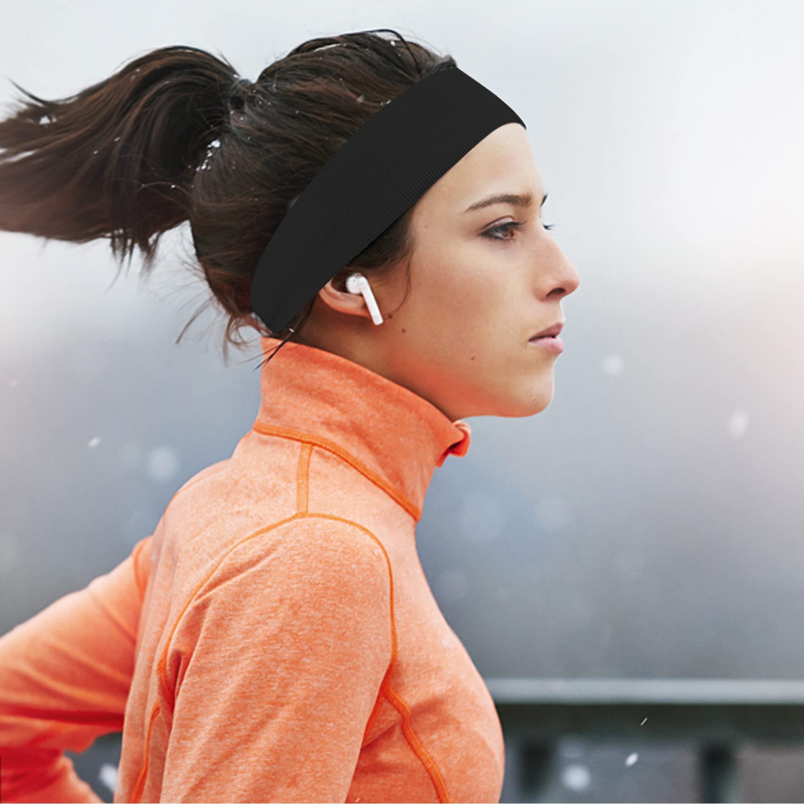 Damen Stirnband Blau Leoparden - Elastisches Schweißband Für Sport & Alltag