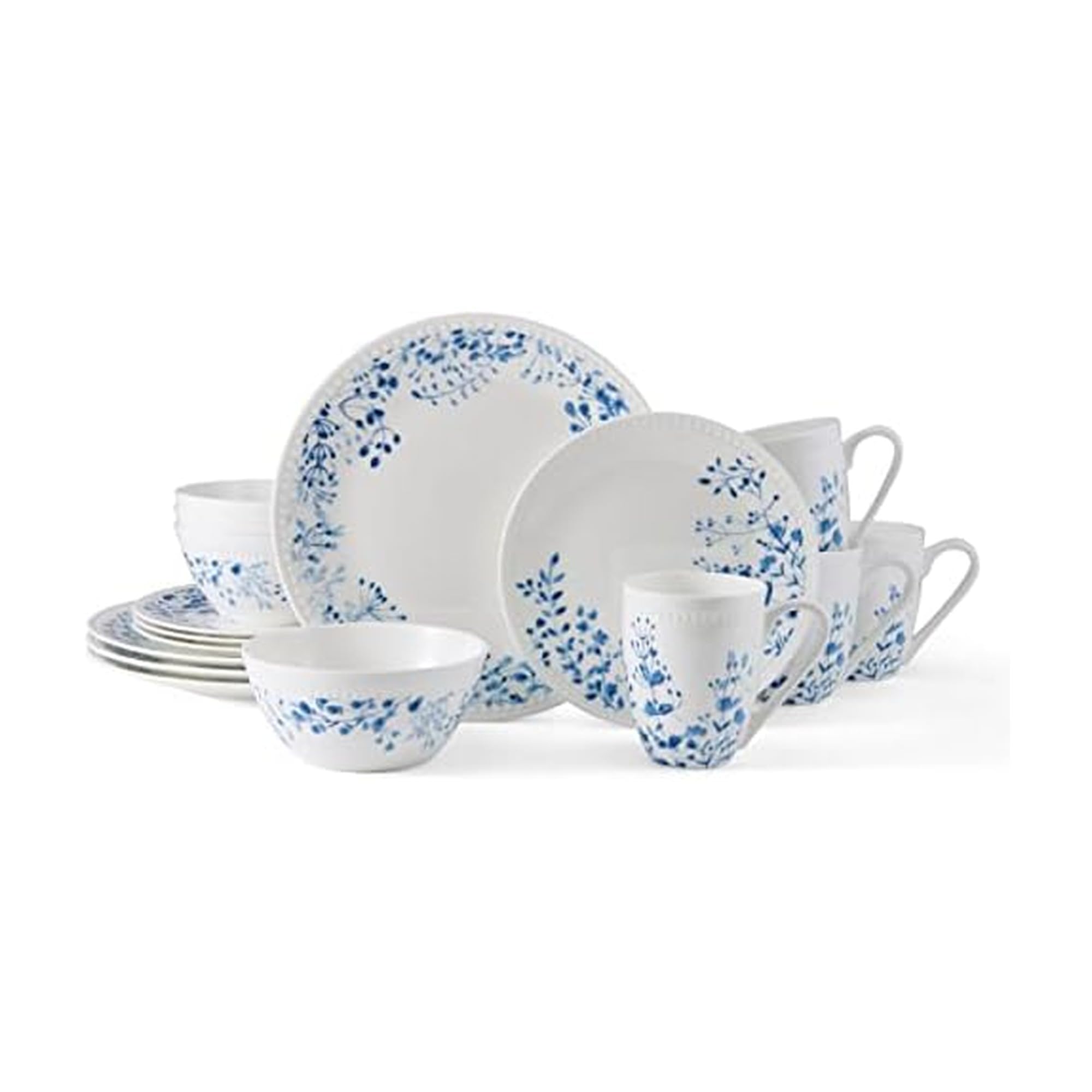 Taryn Bone China Lightweight Chip Resistant 16 Piece Dinnerware Set, Service For 4