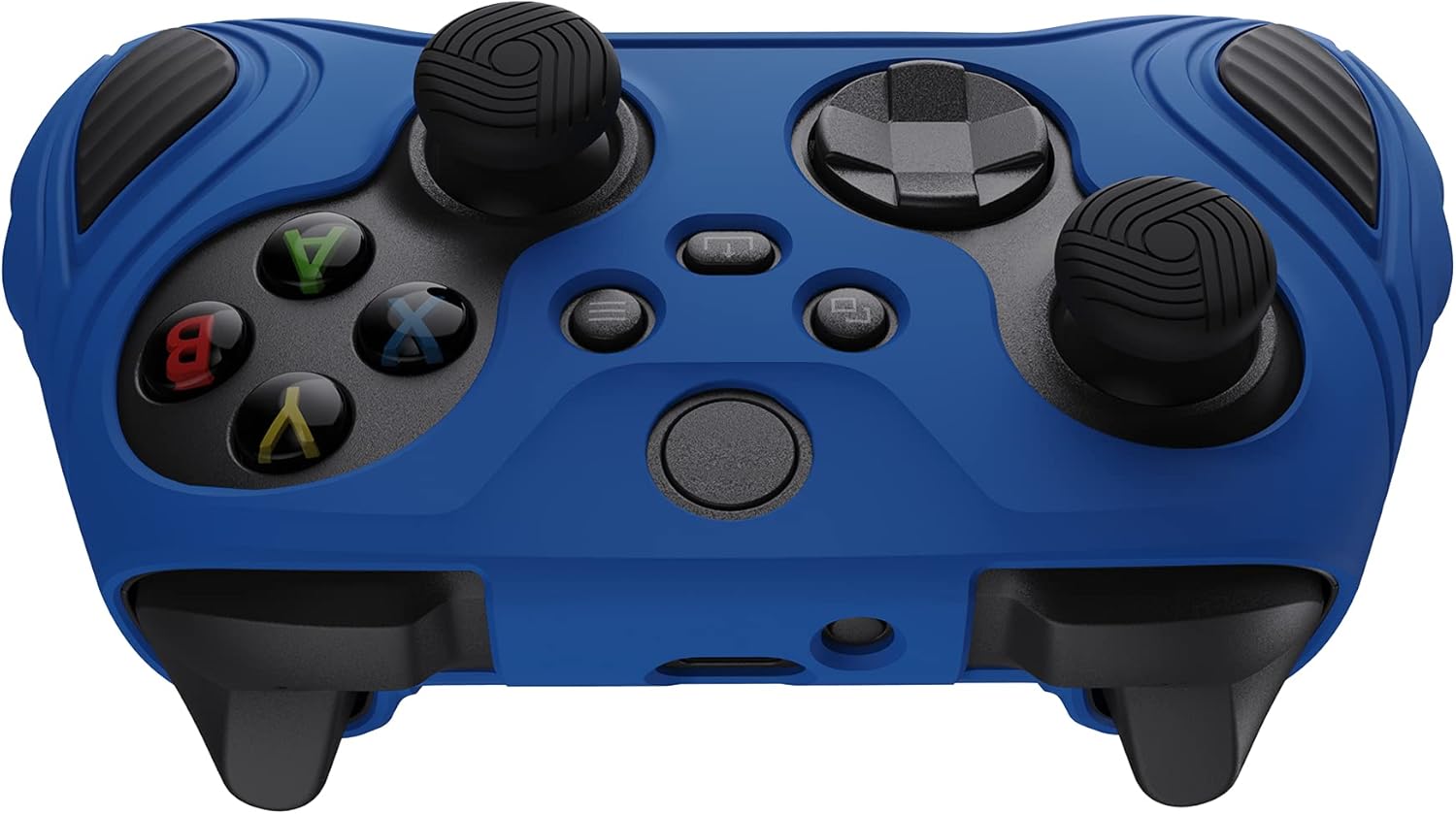 PlayVital Scorpion Edition Two-Tone Anti-Slip Silicone Case Cover for Xbox Series X/S Controller, Soft Rubber Case for Xbox Core Wireless Controller with Thumb Grip Caps - Blue & Black - Image 8