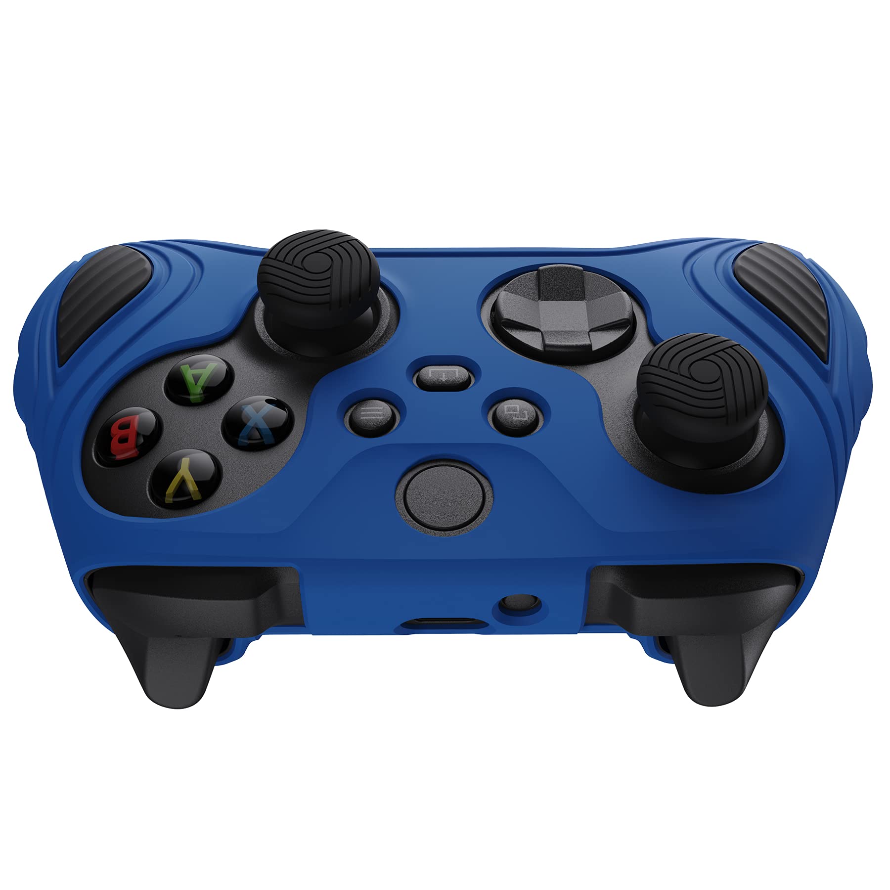 PlayVital Cover Custodia per Xbox Series X S Controller,Joystick Silicone Skin Gomma Protettiva Antiscivolo&Gommini Copri Analogici,Scorpione Edizione,Blu&Nero