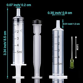 Amazon.co.jp: ShuaWdk シリンジ5枚5ml 19G針付 注射器き 補修用