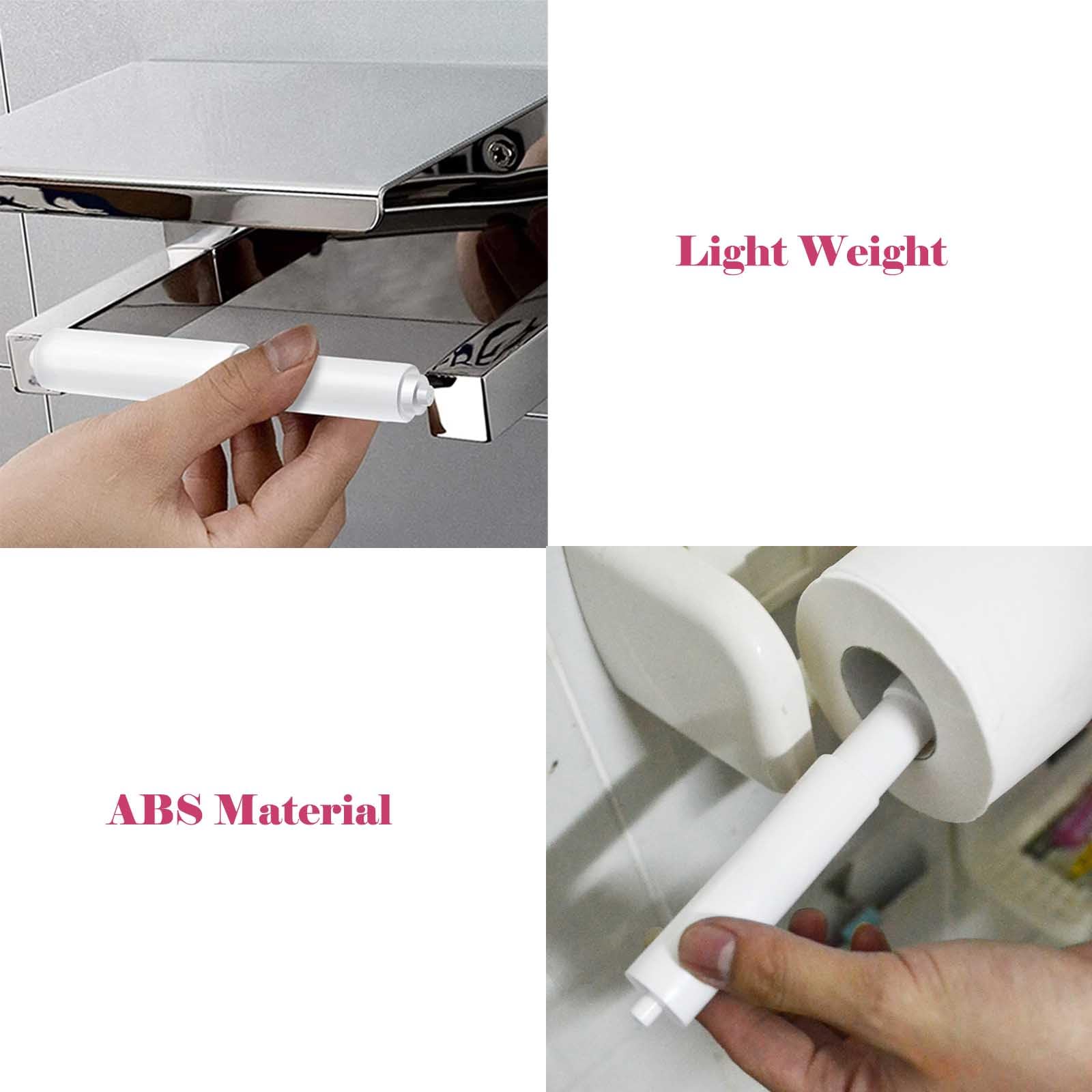 2 Pack White Toilet Paper Holder,Plastic Toilet Tissue Roll Holder Insert in Household Restaurant Toilet Replacement Roller Spring Loaded Rod — Amazon image 5