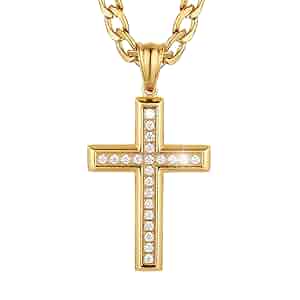 アクセサリー Cross motif design charm necklace Sardfxul Cross Pendant Necklace Long Chain Punk Goth Trendy