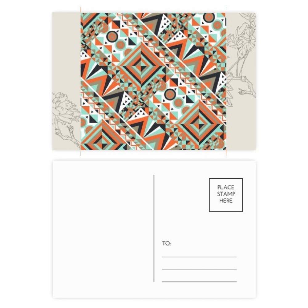 Illustration géométrique de fleur sur carte postale haut de gamme
