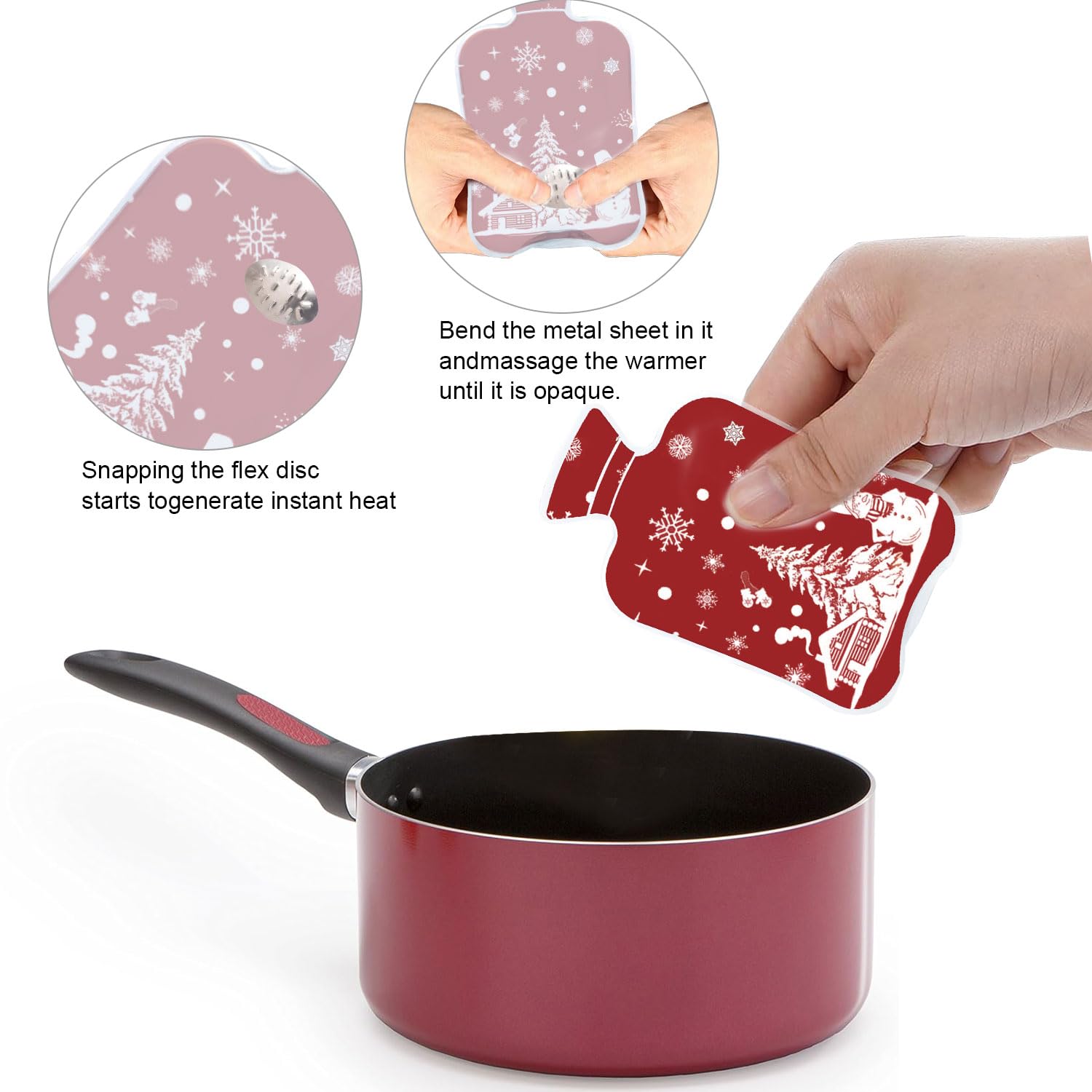 Lot de 6 Chauffe-Mains réutilisables en Forme de Pingouin de Noël