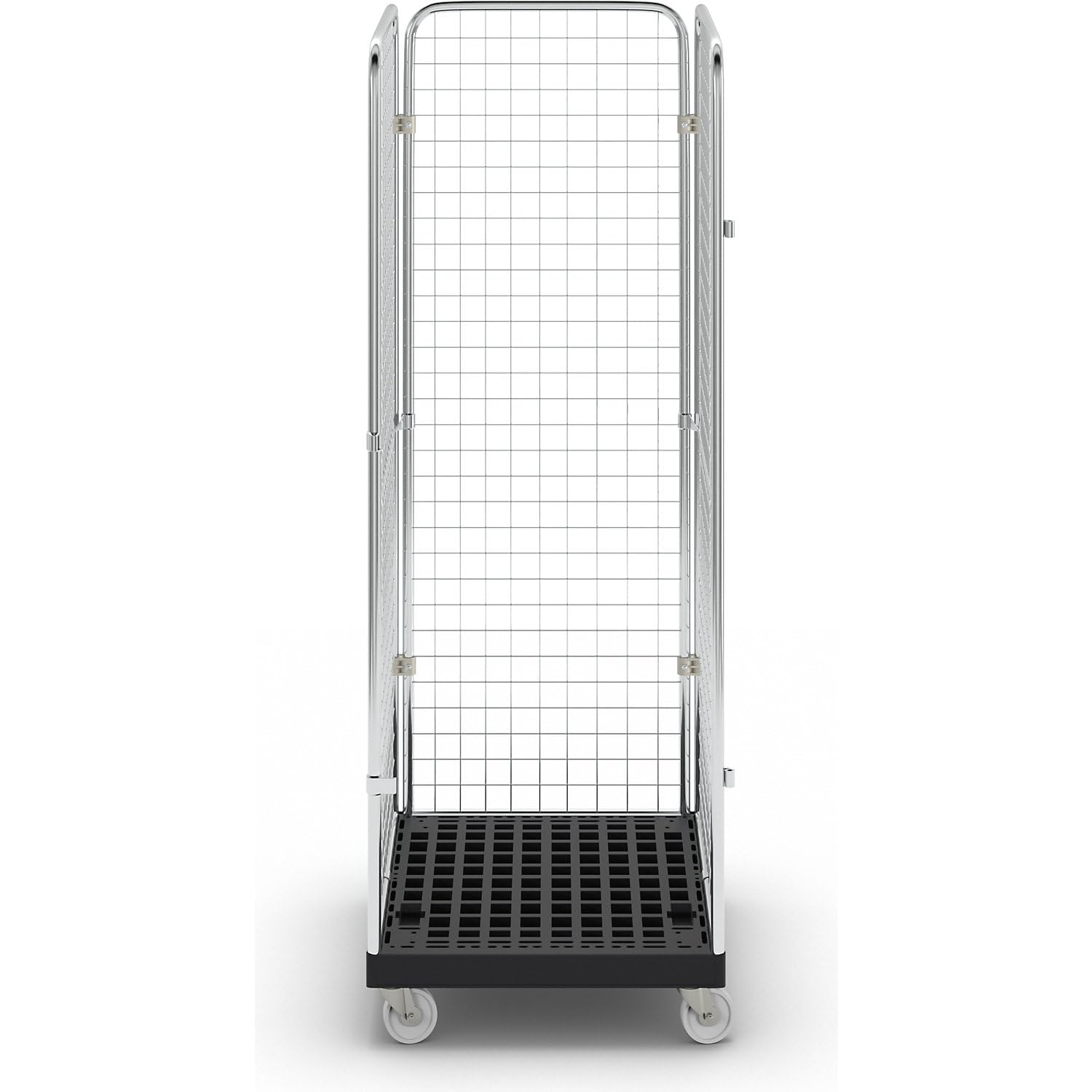 eurokraft | Roll-conteneur à Panneaux grillagés | 3 côtés | Noir/galvanisé
