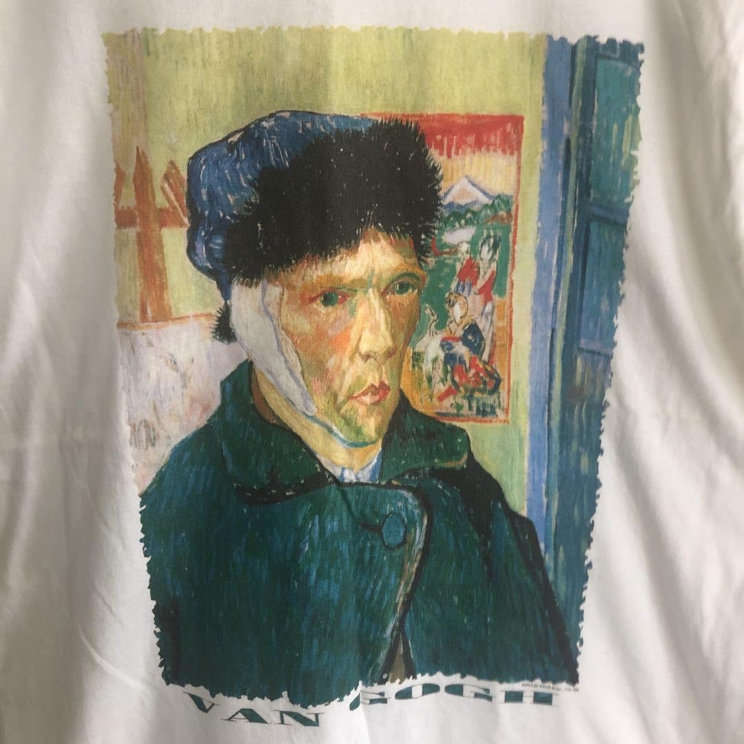 Amazon.co.jp: レア美術 ゴッホ 自画像 Tシャツ 古着 ホワイト 